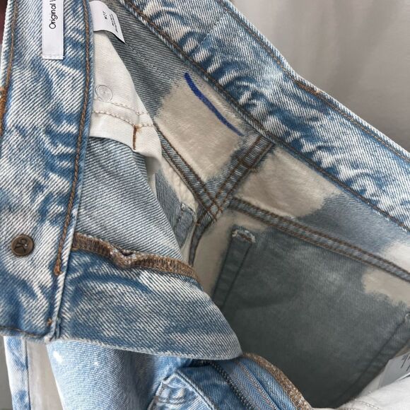 Calvin Klein Original Wide Leg jeans size W27 Blue White Cloud Pattern - Picture 7 of 15